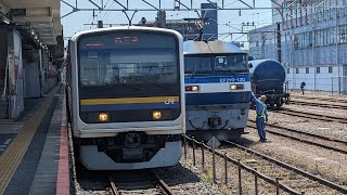 EF210系連結作業＆房総209系発車するシーン❗蘇我駅にて