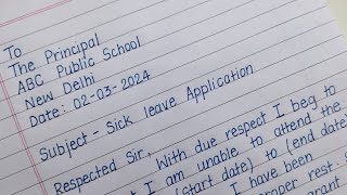 How to write an application for sick leave|Application to Principal| Print Handlettering|