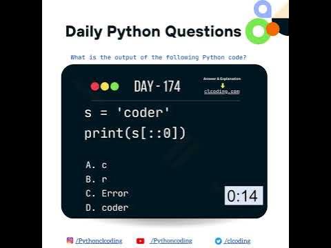 Python Coding challenge - Day 174 | What is the output of the following ...