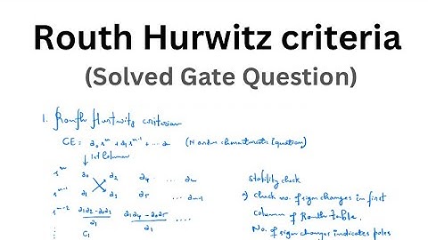 Routh Hurwitz Criterion (Solved Gate Example)