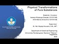 Physical Transformations of Pure Substances