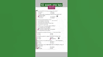 #SI exam Answer key # part A general knowledge #tnusrb #shorts #2023 #tnpsc