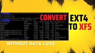how to convert ext4 to xfs filesystem in linux without data loss | file system change | linuxtak