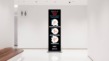 Hand washing dynamic on NEC LED A Series poster