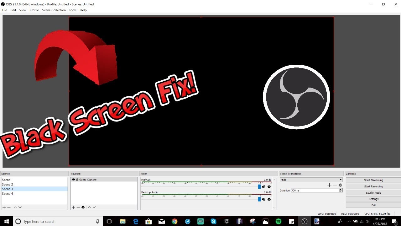 How To Fix Black Screen Glitch On Display Capture On Obs Youtube