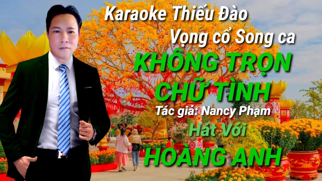 🎸KHÔNG TRỌN CHỮ TÌNH..Karaoke Thiếu Đào... Hát Với HOÀNG ANH
