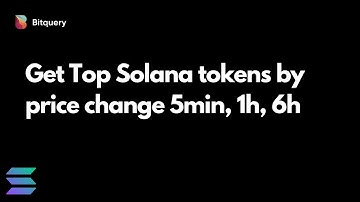 How to get Top Solana tokens by Price Change 5min, 1h, 6h | Bitquery Solana API
