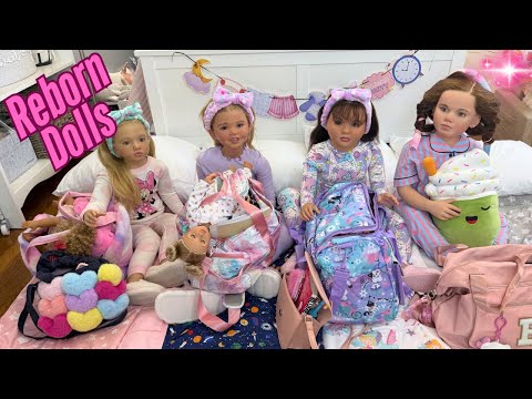 What Each of My Reborn Dolls Packed for A Slumber Party! 💅 Sleepover Roleplay Series Part 1 of 2