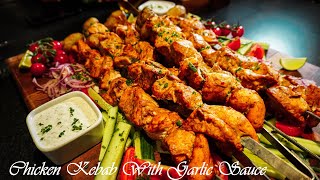 Chicken Kebab With Garlic Sauce