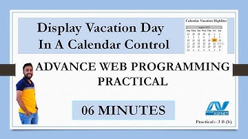 Advance Web Programming | TYIT | MU | Practical 3B Display Vacation in a calendar control(Asp.NetC#)