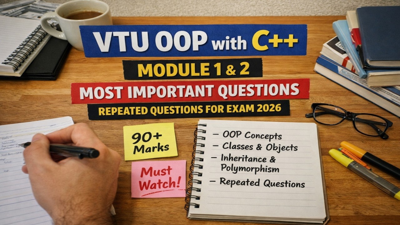 VTU OOP with C++ | Module 1 & 2 Most Important Questions 🔥 | Repeated ...