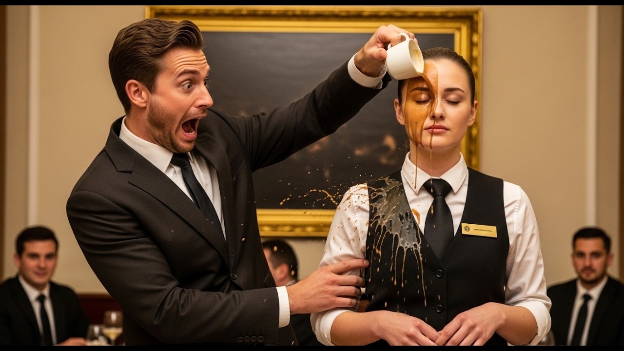 The millionaire threw coffee at the poor waitress when he saw her name tag, he panicked