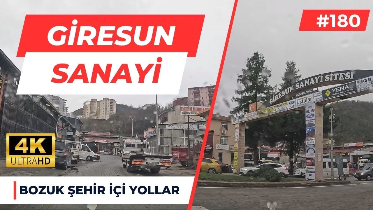 Giresun Çerkez, Giresun Sanayi, Aksu Mahallesi, Uzuncakum Mevkii (4K HDR ARAÇ KAMERASI)