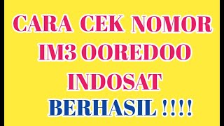 KODE Cek Nomor INDOSAT (IM3, Mentari, Matrix) Sendiri dari HP maupun MODEM