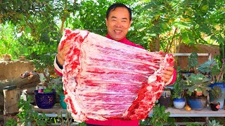 Fresh Beef Ribs with MASSIVE Ginger Recipe! Fried and then Stewed For Hours!  | Uncle Rural Gourmet