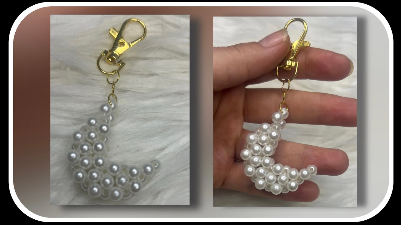 Брелок в виде луны из бисера || Как сделать брелок в виде луны из бисера/жемчуга || Идеи для мало...