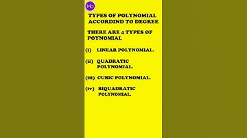 Types of polynomial acc. to degree🤔┃#shorts #maths #youtubeshorts
