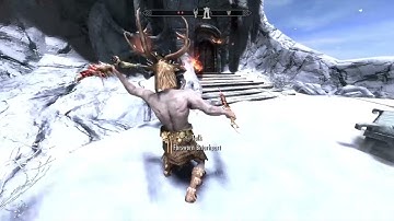 Skyrim forsworn briarheart vs 2 dremora valkynaz