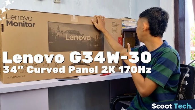 Lenovo G34w-30 34-inch Ultrawide Curved Gaming Monitor with HDR10