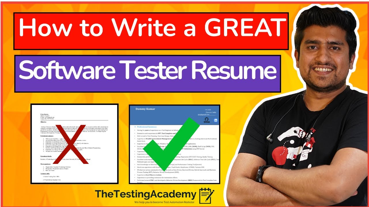 How to Write a GREAT Software Tester RESUME? 🔥 QA Resume for Freshers