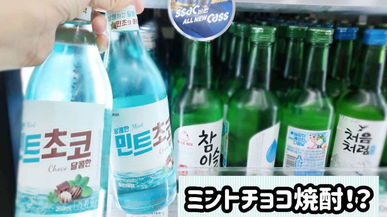 韓国コンビニ ミントチョコ焼酎の意外な飲み方 ホルモン焼き味のポテトチップ민트초코 소주랑 를 같이 먹으면 맛있어요 Youtube