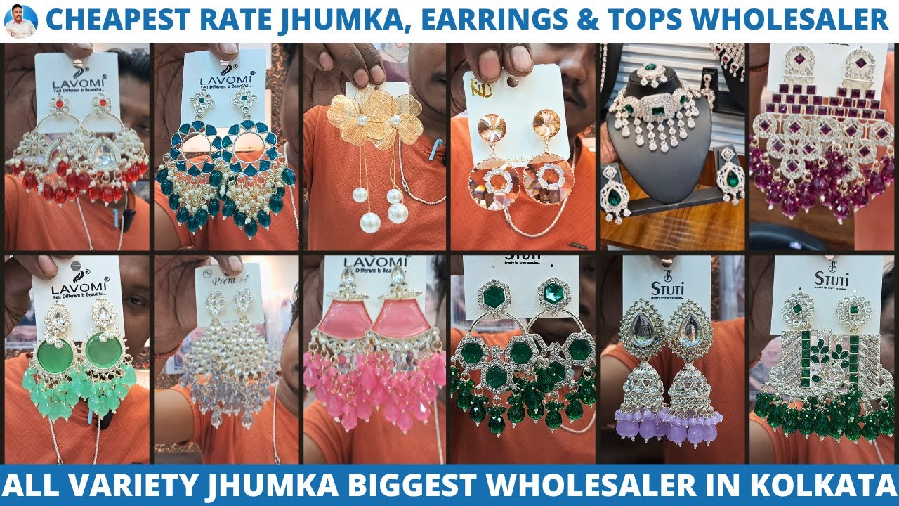 Cheapest Rate Jhumka, Earrings & Tops Biggest Wholesaler in Kolkata | All Variety Available