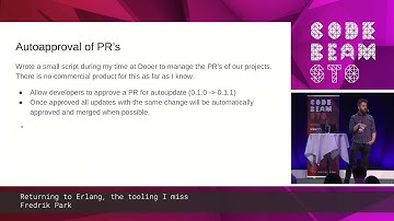 Fredrik Park - Returning to Erlang, the tooling I miss | Code BEAM STO 19