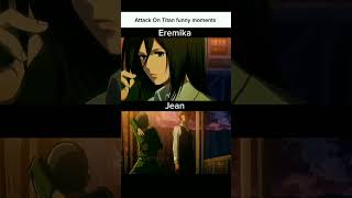 Attack On Titan funny moments 😂 Eremika and Jean #shorts #aot