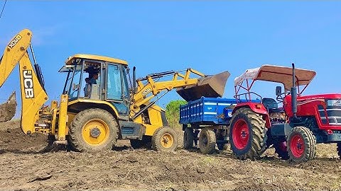 Powerful JCB 3DX Eco Xpert Loading Mud in Tata 2518 Hyva | Pond Making Work in Village