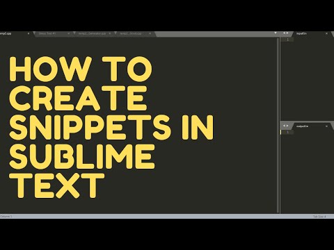 How To Create Snippets In Sublime Text