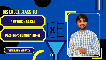 Class 18 | How to Filter in Excel | advance excel learning | Rana Ali Raza #excel