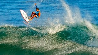 Big waves and challenging conditions at pleasure point in santa cruz,
california. many inexperienced surfers trying to ride the large while
high ti...