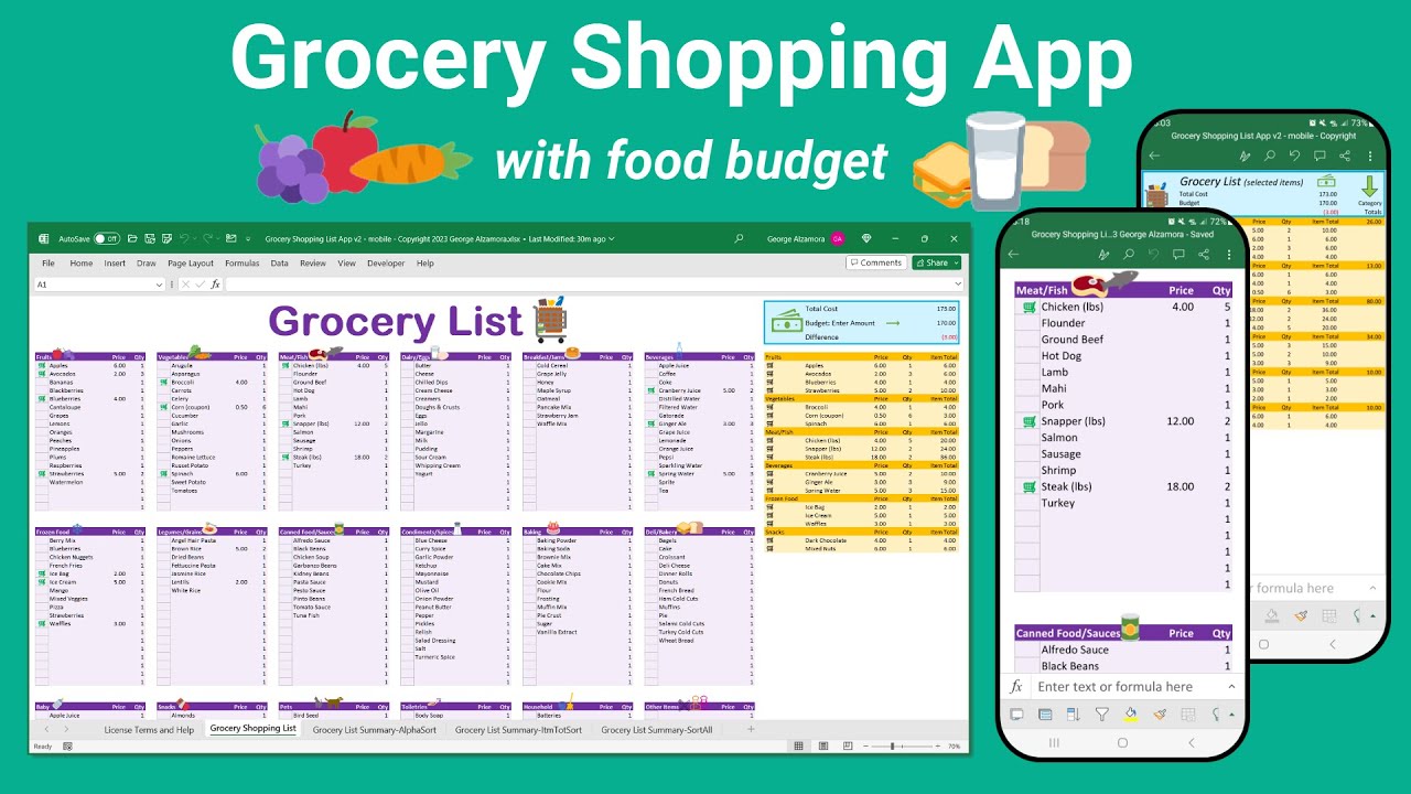 Grocery List App: Save Money on Groceries 🥝🍇🍒 - YouTube