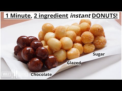 1 Minute, 2 Ingredient INSTANT DONUTS! Easy Donuts Recipe!
