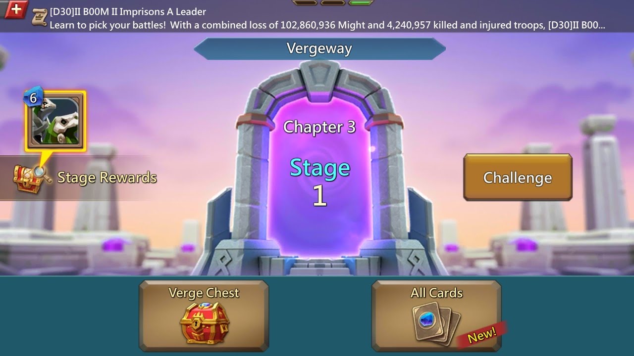 Vergeway Chapter 3 stage 1 Lords mobile