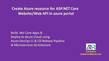 Part-5: Create Azure resource for ASP.NET Core Website/Web API in azure portal