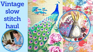 Vintage linen & haberdashery haul | Embroiderers Guild Destash #thriftythursday #slowstitching