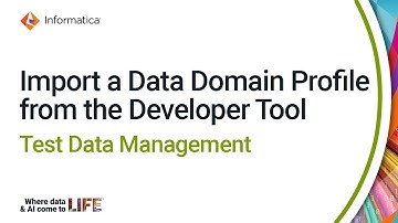 Import a Data Domain Profile from the Developer Tool into Test Data Management