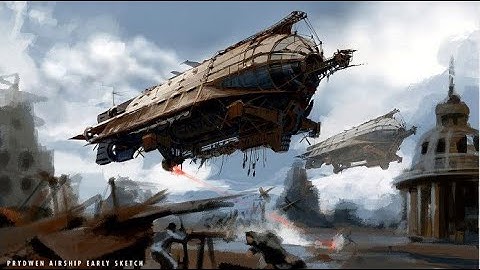 Prydwen Flyover With Metallic Monks