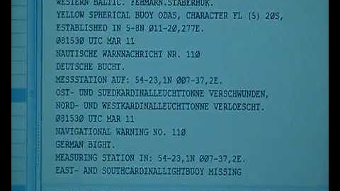 10100 Khz RTTY Weather Forecasts DDK9