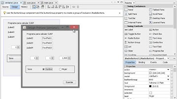 Curso Java #18 Como usar RadioButton NetBeans [Programando "como calcular CURP" 2/?]