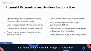 Best Practices for Internal & External Communications