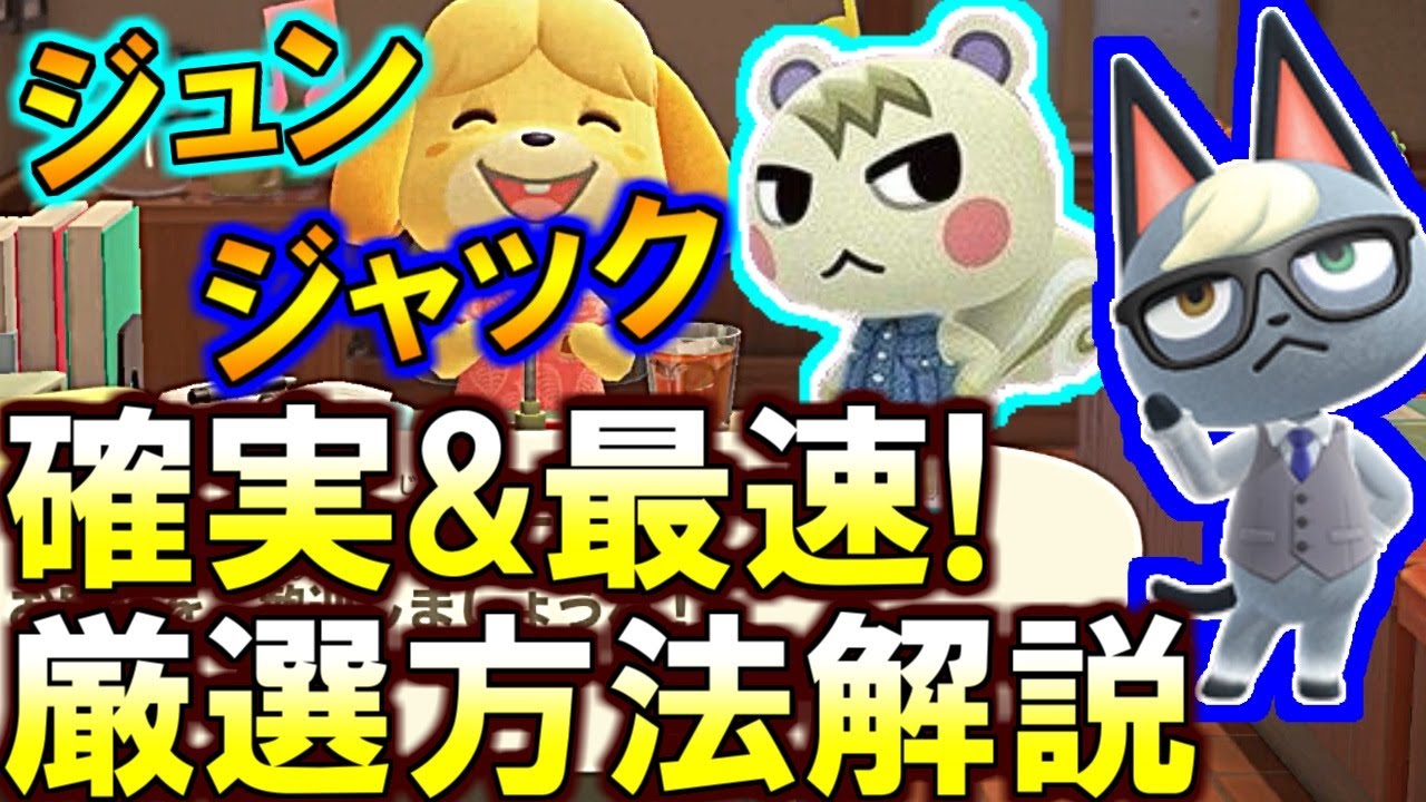 あつ森 一番早くて確実なジュン ジャック厳選方法が判明 手段を解説 あつまれどうぶつの森 Youtube