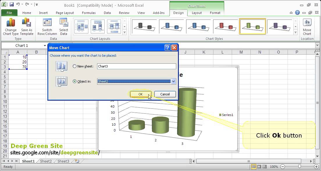 Move Pie Chart To New Worksheet