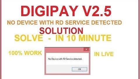 Digipay no device rd service detected 100% solve
