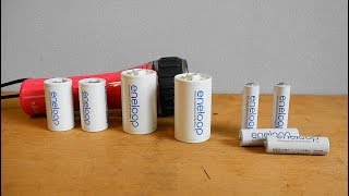 エネループ・単3形充電式電池用 サイズ変換スペーサーの使い方（単3電池→単1電池・単3電池→単2電池）Panasonic ﾆｯｹﾙ水素電池