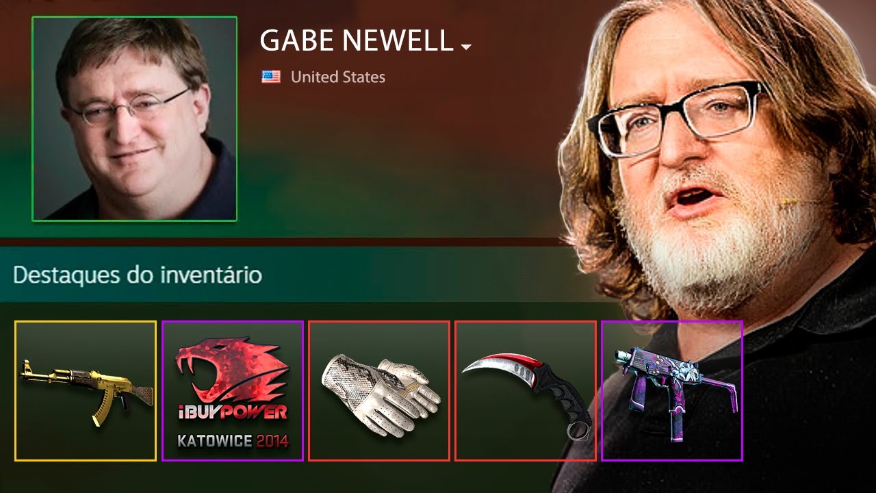 encontrei a steam do GABE NEWELL, dono da valve & CS:GO (ele