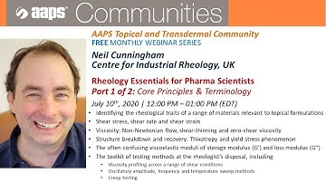 Rheology Essentials for Pharmaceutical Scientists Part 1