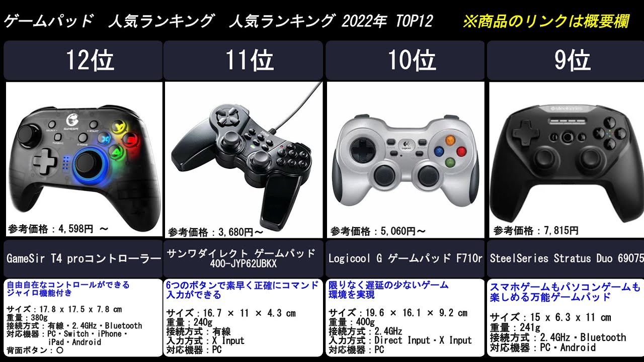 22年 ゲームパッド コントローラー Pc Ps4 Switch スマホ 人気ランキング Top１２ Yu Yurara