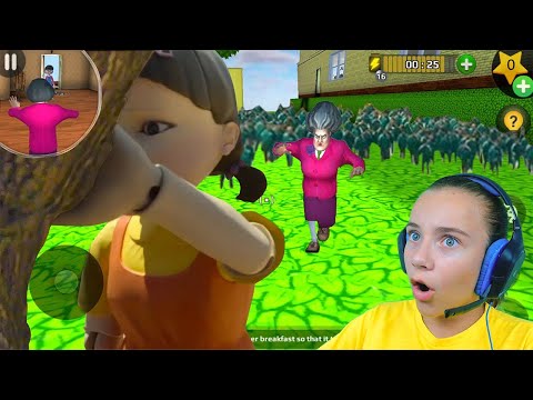 МИСС ТИ в ИГРЕ КАЛЬМАРА! Злая Учительница Scary Teacher 3D